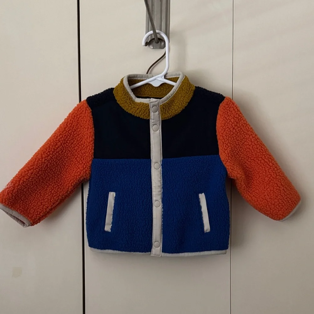 Old Navy Colorful Sherpa Jacket size 6-12m
